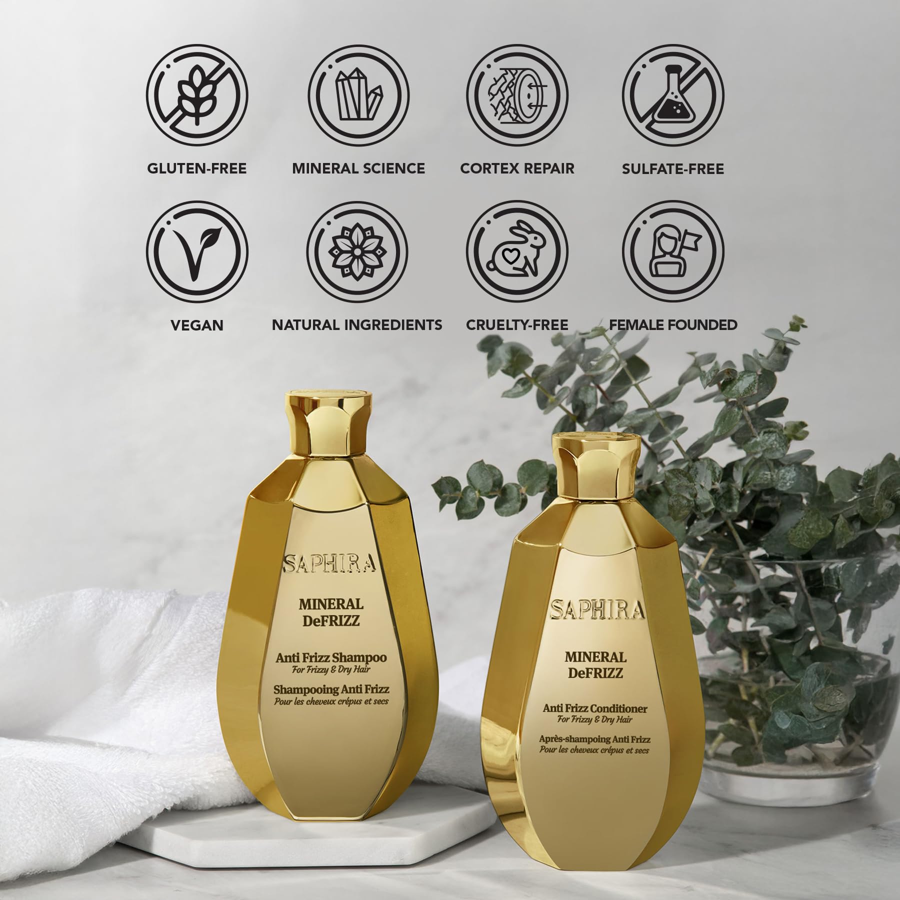 Saphira Mineral DeFrizz Anti Frizz Conditioner – 8.5oz (250ml)