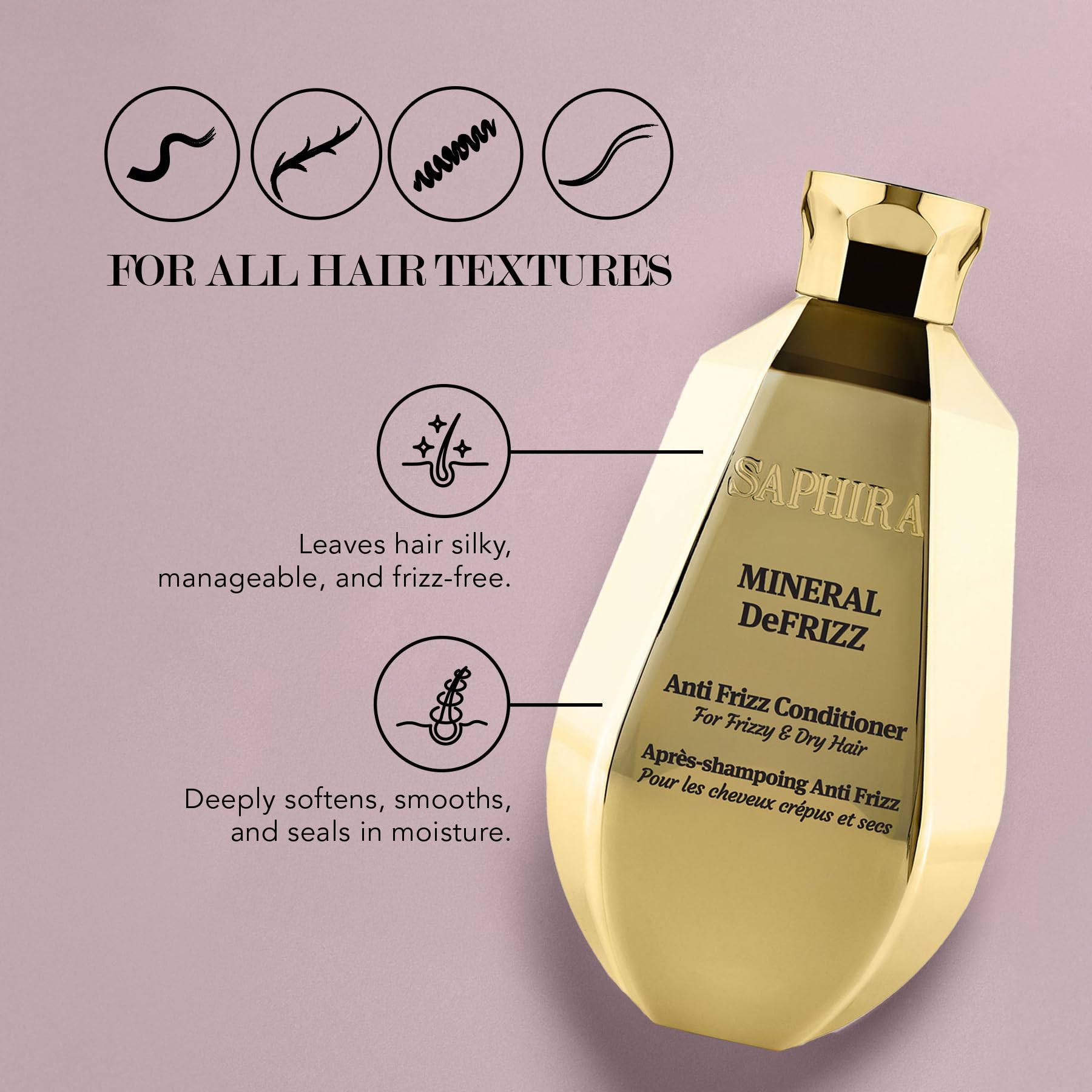 Saphira Mineral DeFrizz Anti Frizz Conditioner – 8.5oz (250ml)