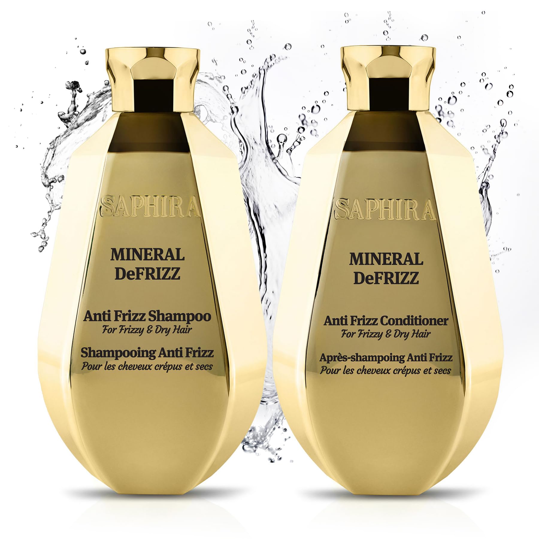 Saphira Mineral DeFrizz Anti Frizz Shampoo & Conditioner Duo – 8.5oz / 250ml