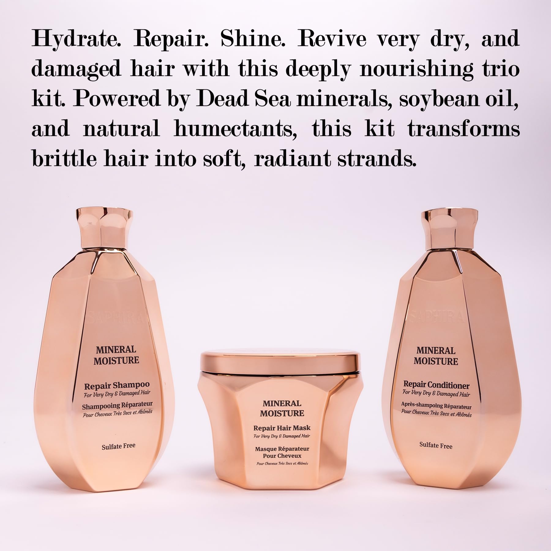 Saphira Mineral Moisture Repair Shampoo & Conditioner Duo Set – 250 ml / 8.5 oz