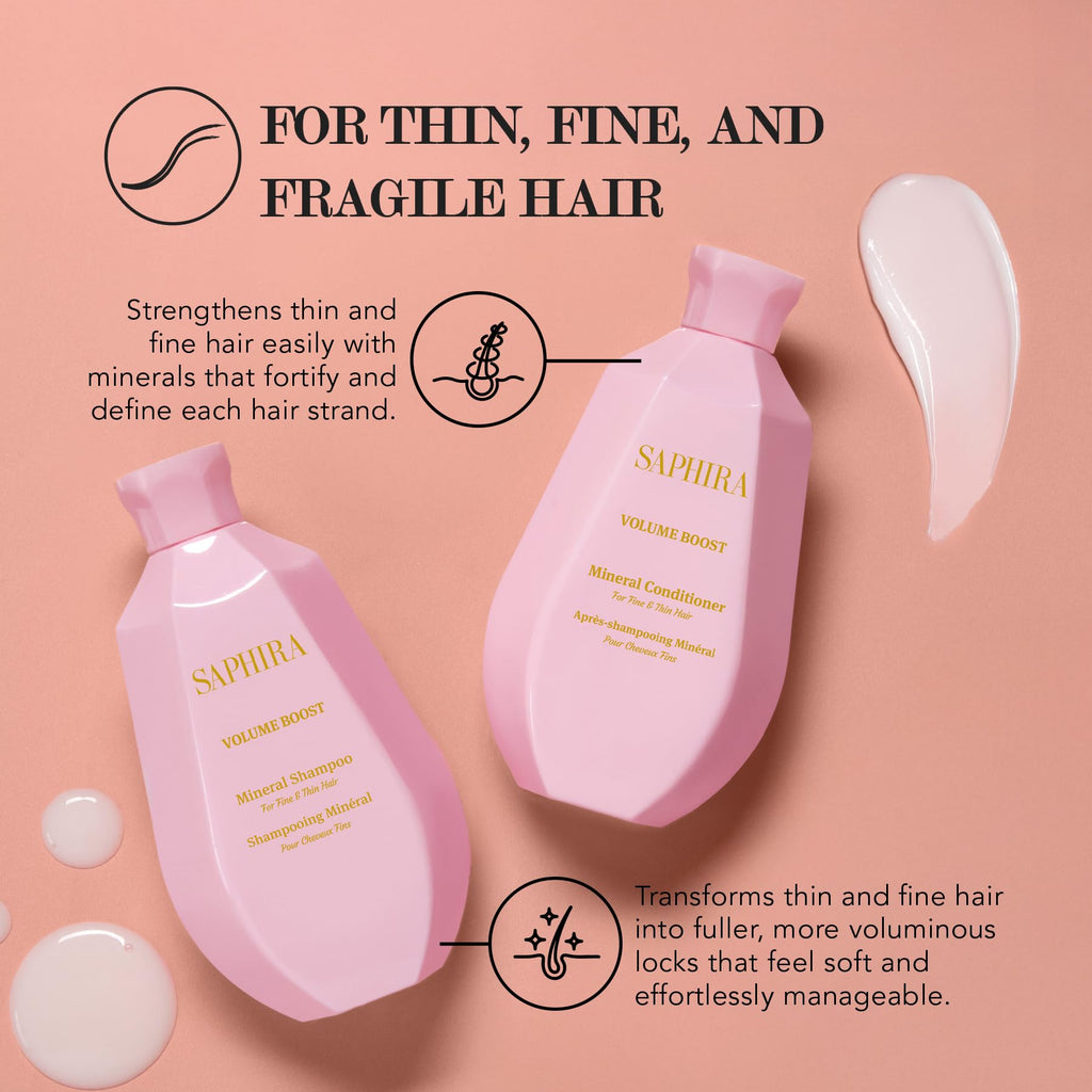 Saphira Volume Boost Shampoo & Conditioner Duo – 8.5oz/250ml
