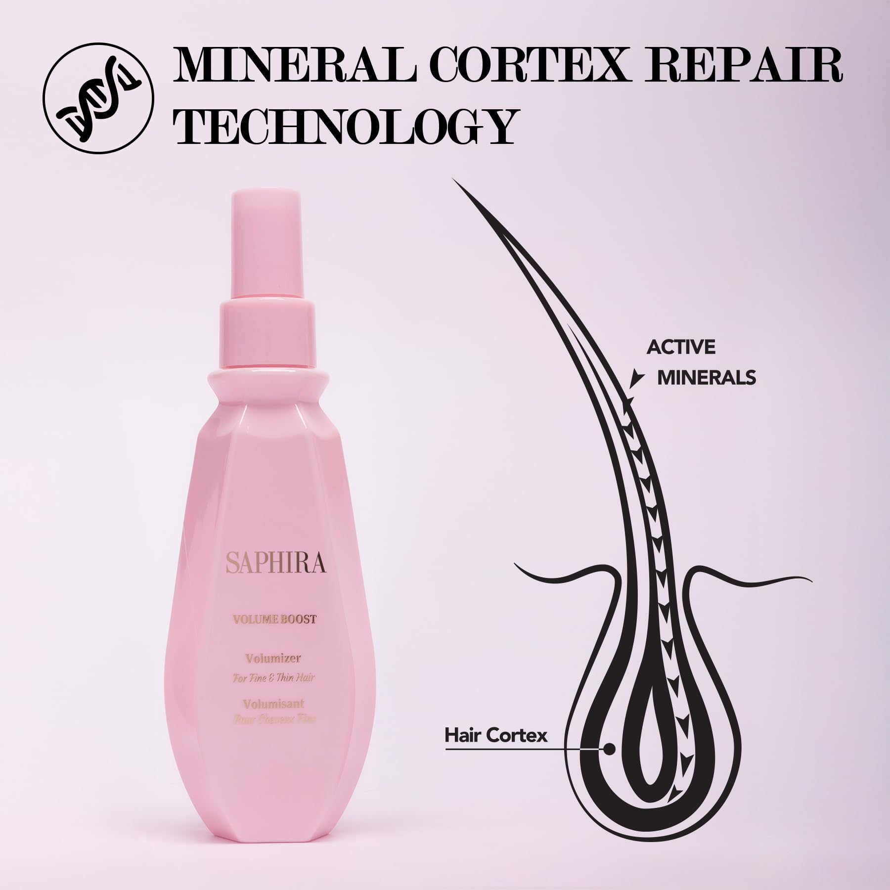Saphira Volume Boost Volumizer – 5.1oz / 150ml for Root Lift & Fuller Hair