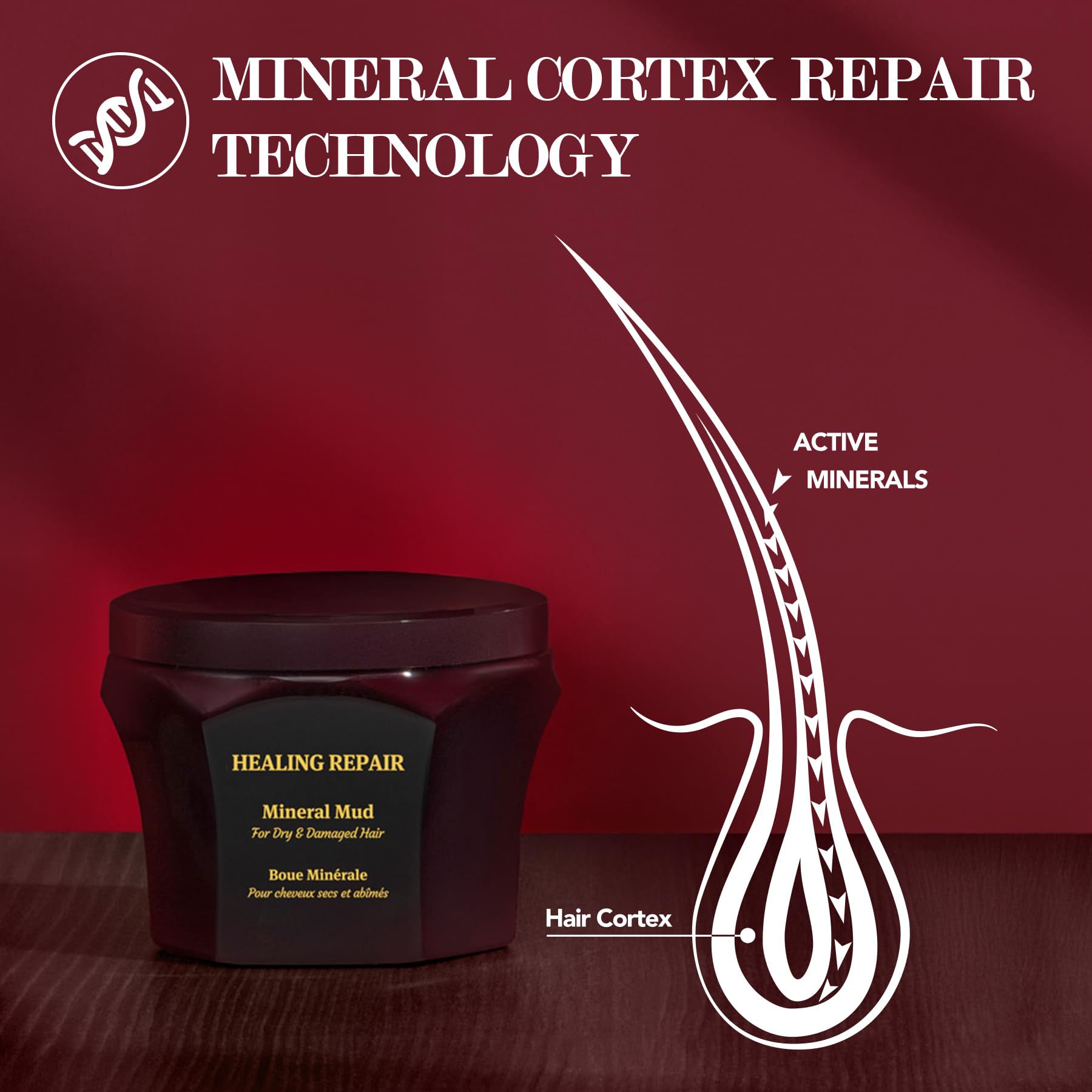 Saphira Healing Repair Mineral Mud 8.5oz – Deep Hydration & Repair for Hair