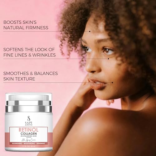 SA SAPI ANITO Retinol Face Cream – Night Moisturizer with Hyaluronic Acid, Niacinamide & Vitamin C