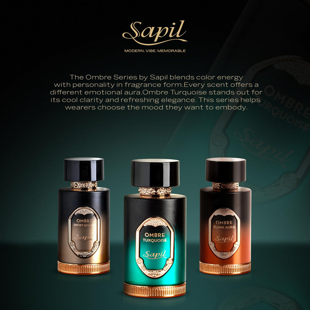 Sapil Ombre Turquoise EDP – Unisex Woody Perfume | Cardamom, Leather & Amber | 100 ml
