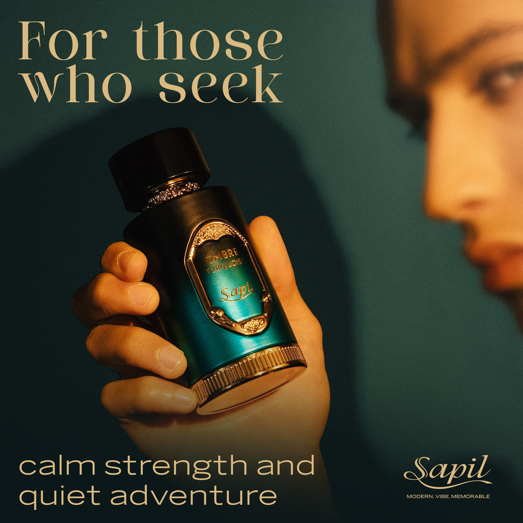 Sapil Ombre Turquoise EDP – Unisex Woody Perfume | Cardamom, Leather & Amber | 100 ml