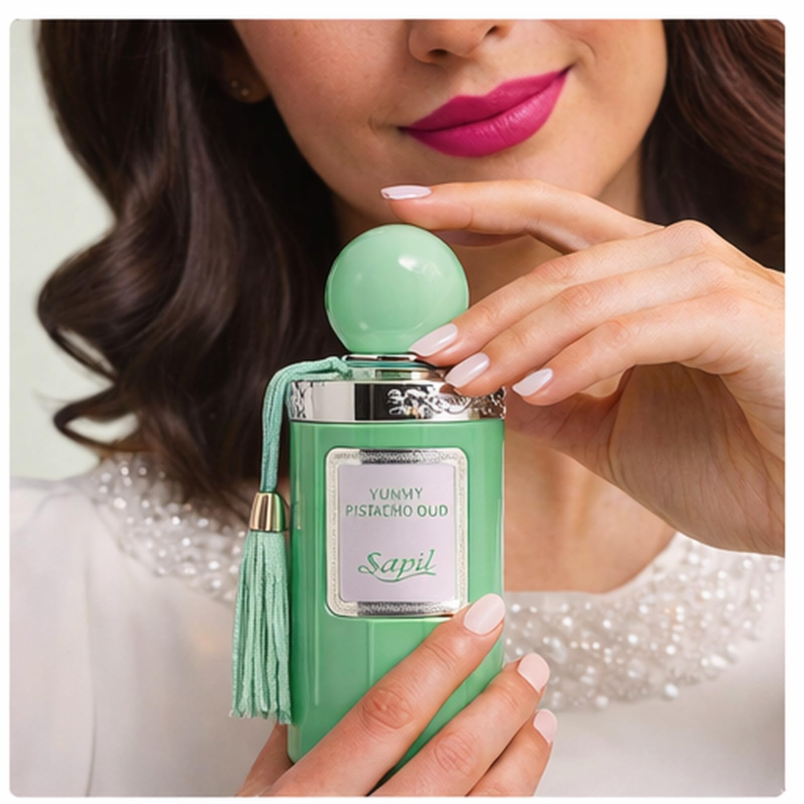 Sapil Yummy Pistachio Oud EDP – Unisex Gourmand Floral, Pistachio & Vanilla | 100 ml