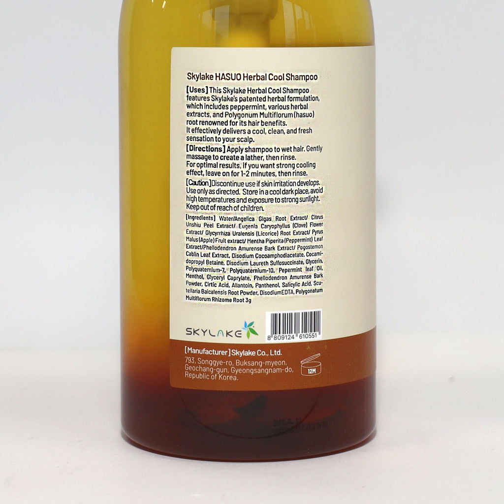 Sappom Skylake Hasuo Herbal Cool Shampoo – Refreshing Cleanse with Fallopia Multiflora & Peppermint