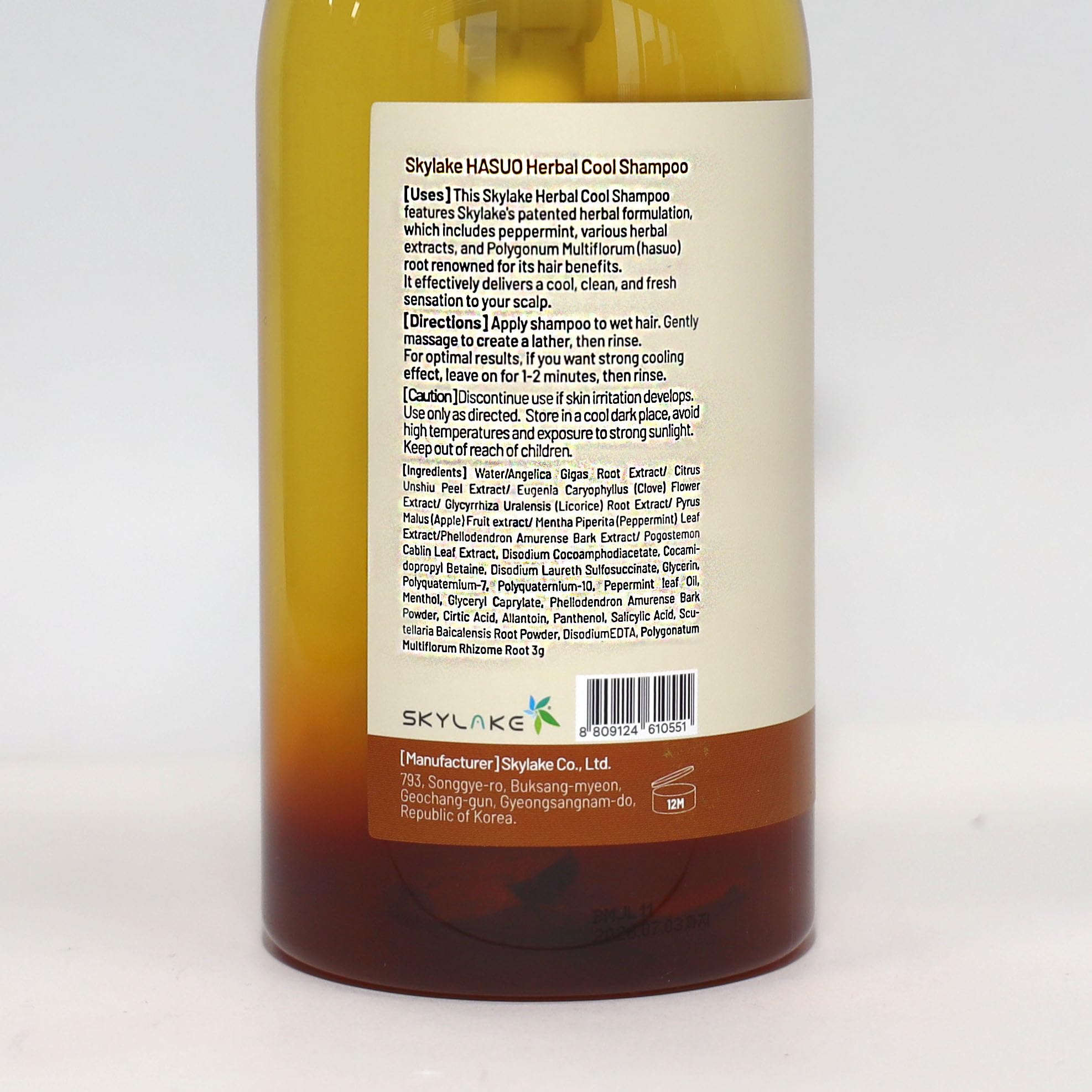 Sappom Skylake Hasuo Herbal Cool Shampoo – Refreshing Cleanse with Fallopia Multiflora & Peppermint
