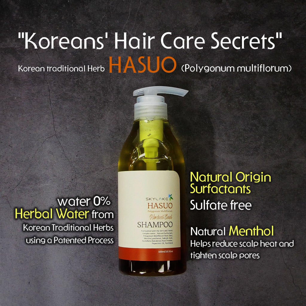 Sappom Skylake Hasuo Herbal Cool Shampoo – Refreshing Cleanse with Fallopia Multiflora & Peppermint