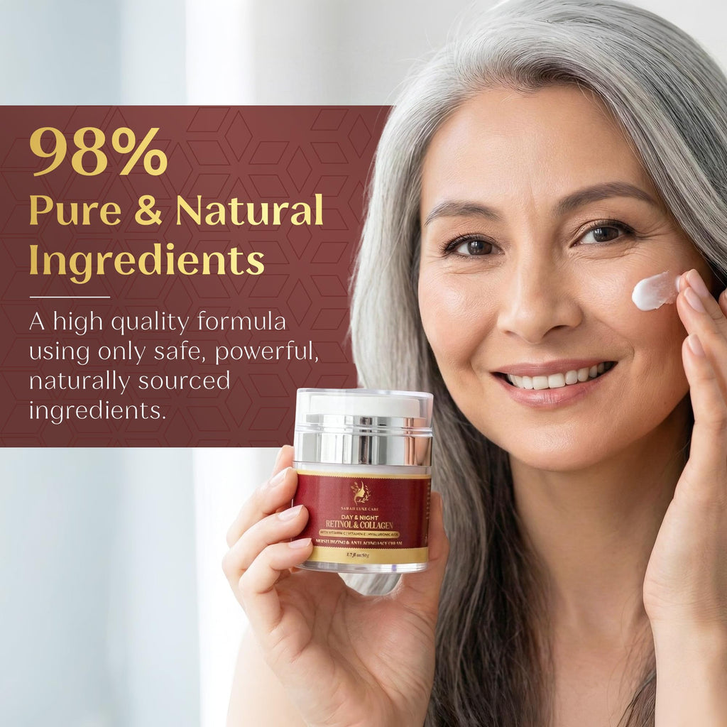Sarah Luxe Care Dark Spot & Uneven Tone Cream | Retinol, Collagen & Hyaluronic Acid – 1.7 oz