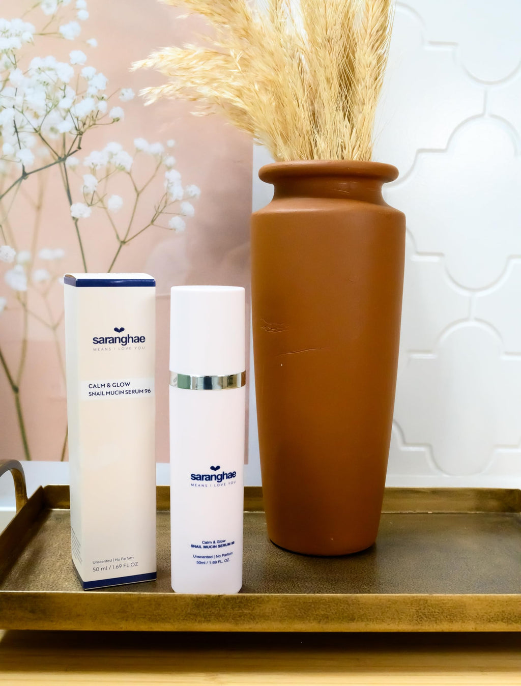 Saranghae Calm & Glow Snail Mucin Serum 96% — Hydrating Facial Essence for Dewy, Smooth Skin