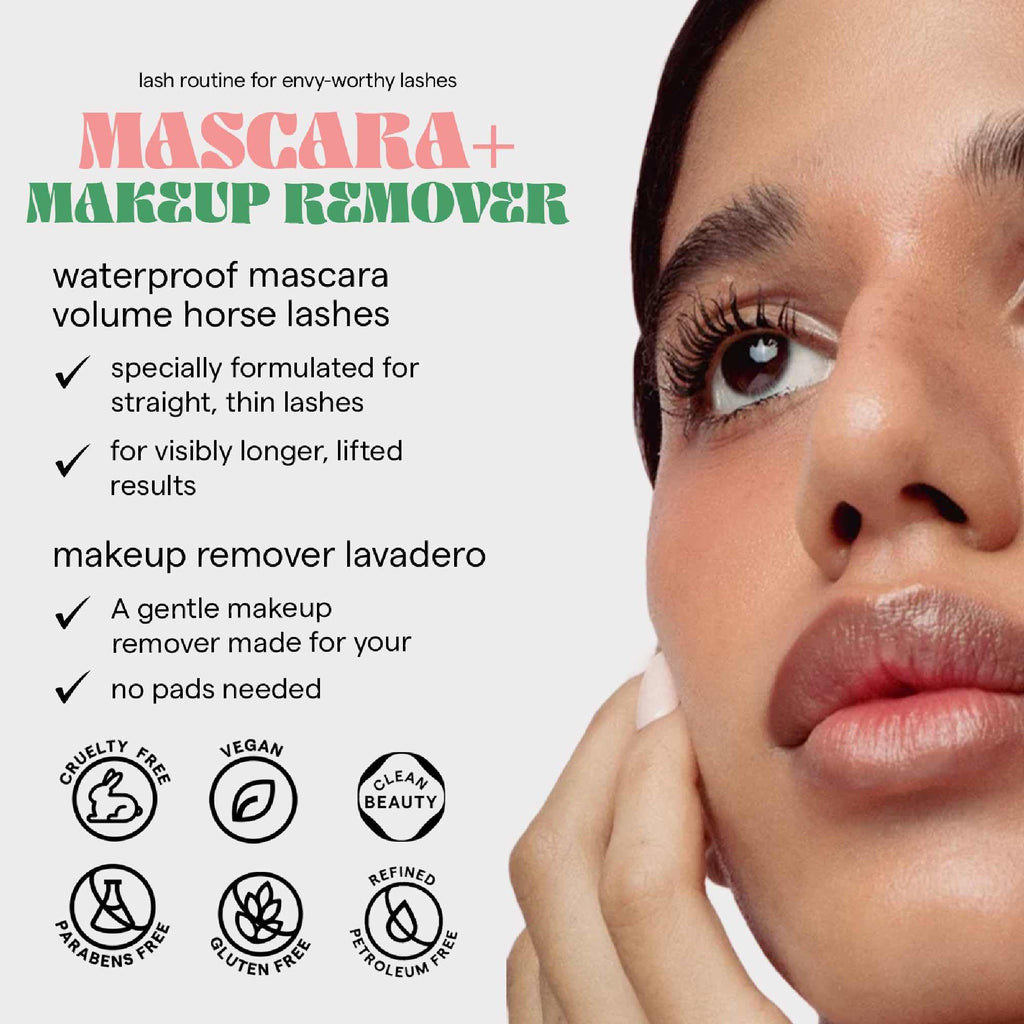 SARELLY Eye Kit: Volume Horse Lashes Mascara + Lavadero Eye Makeup Remover