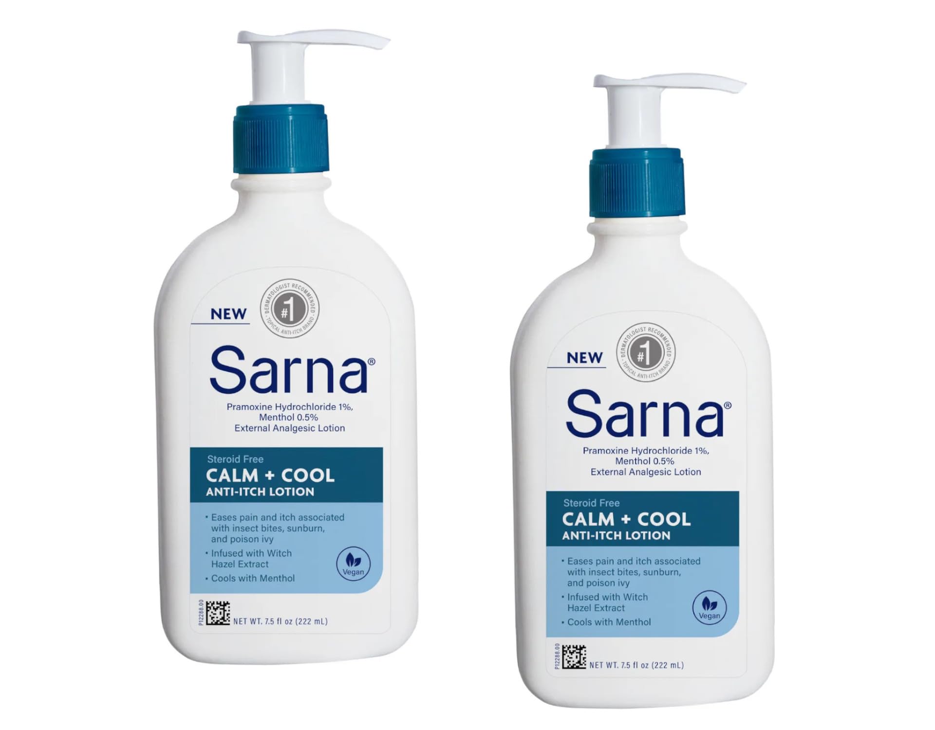 Sarna Calm + Cool Anti-Itch Lotion – Steroid-Free Relief, 7.5 Fl oz (Pack of 2)