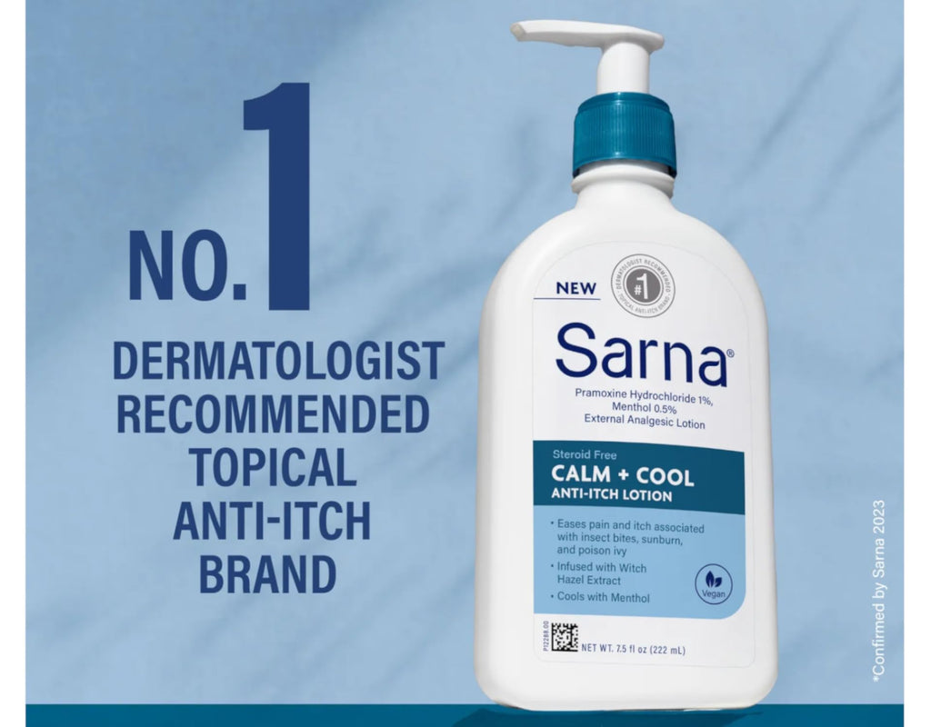 Sarna Calm + Cool Anti-Itch Lotion – Steroid-Free Relief, 7.5 Fl oz (Pack of 2)