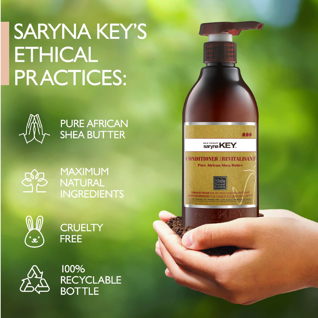 Saryna Key Hair Conditioner with Pure African Shea Butter – Moisturizing for Dry, Frizzy Hair (300ml)