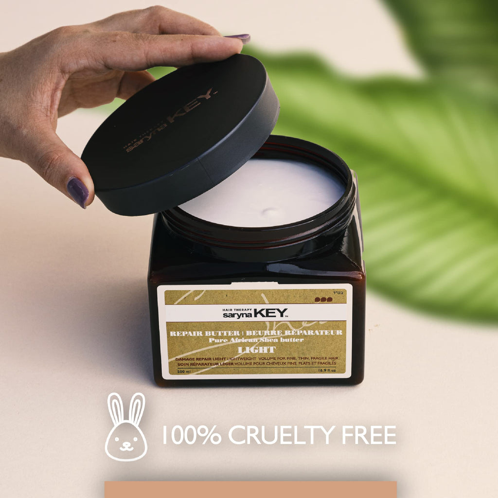 Saryna Key Light Treatment Butter Mask – Dry Hair Repair with Pure African Shea Butter, Keratin & Vitamins A, E, F (500ml)