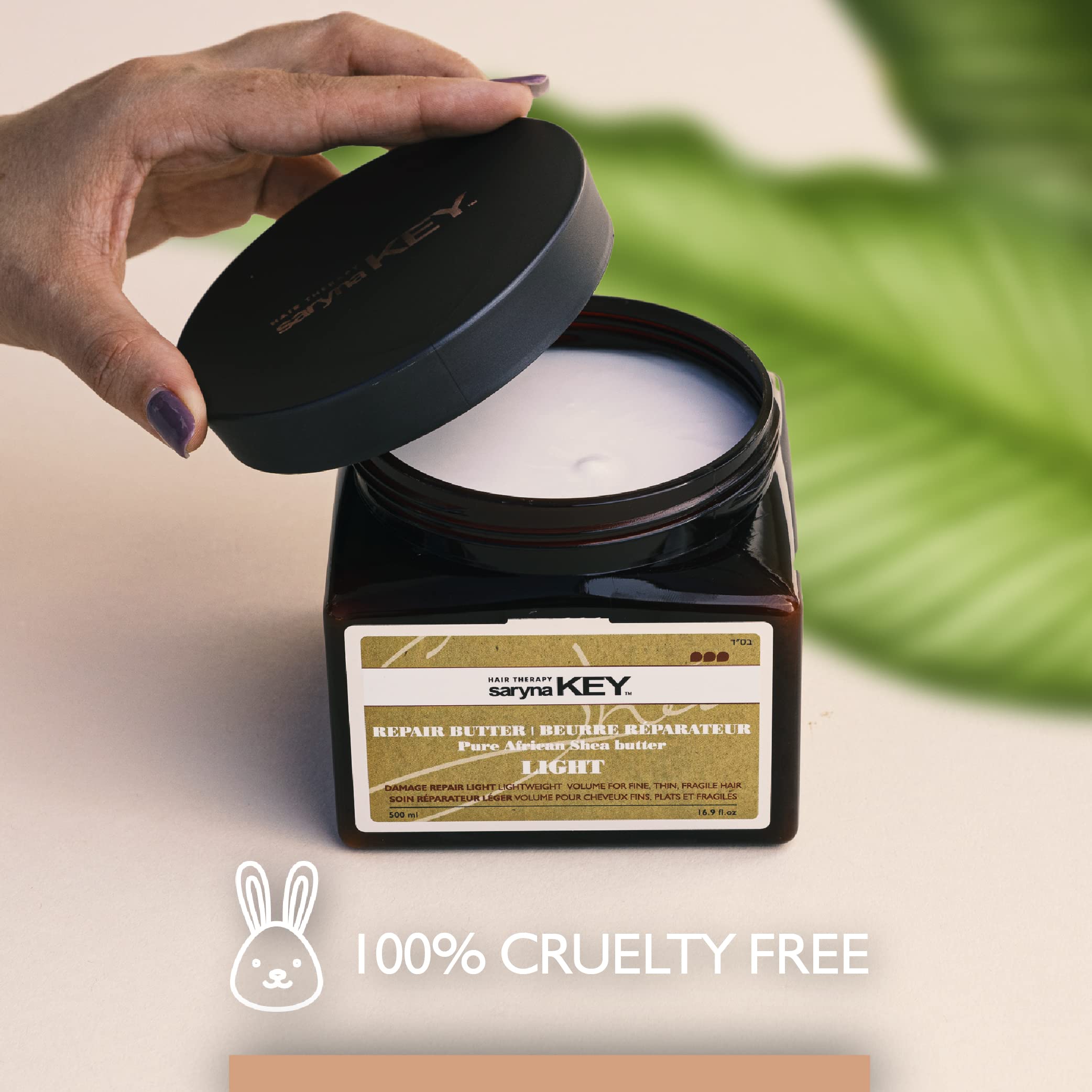 Saryna Key Light Treatment Butter Mask – Dry Hair Repair with Pure African Shea Butter, Keratin & Vitamins A, E, F (500ml)