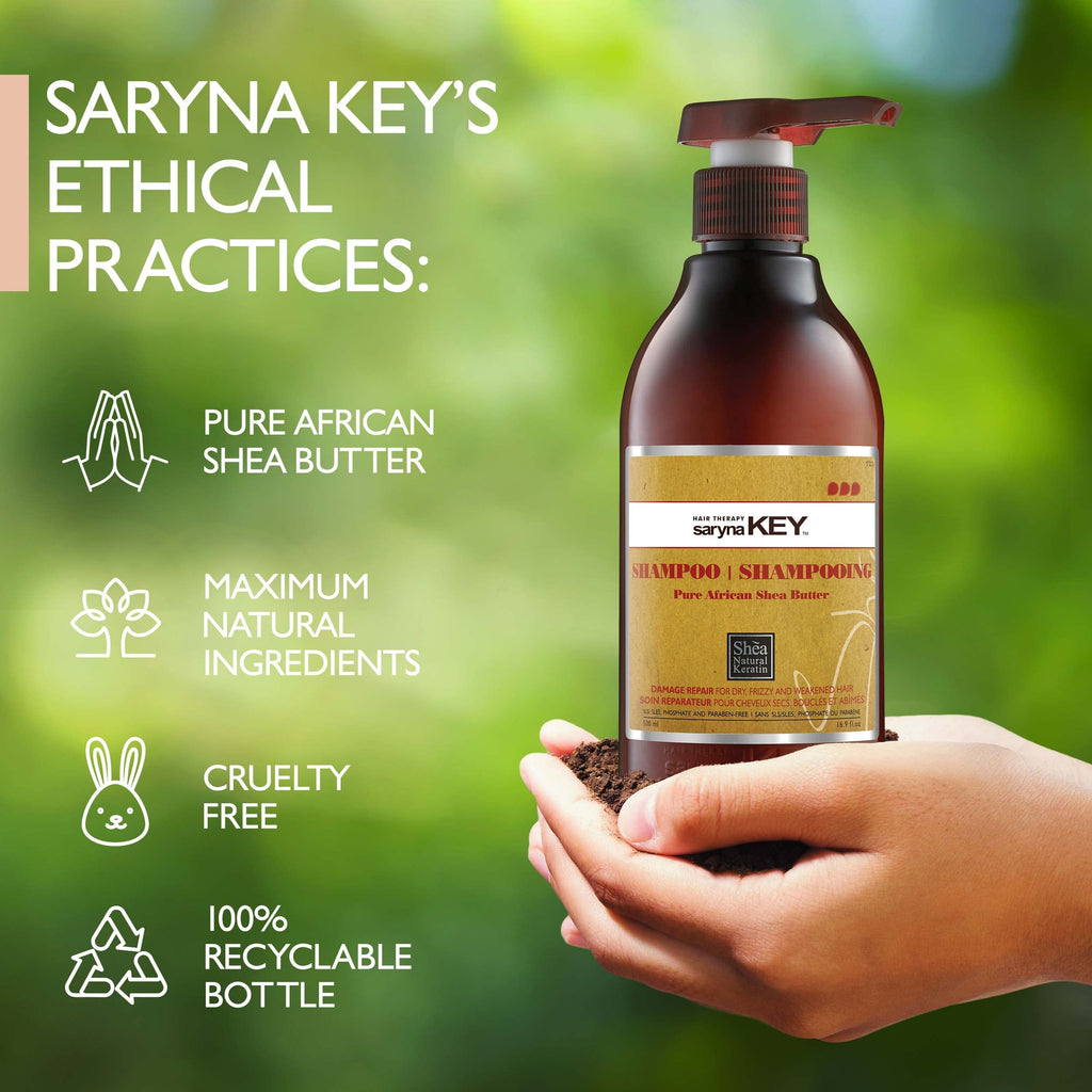 Saryna Key Shampoo for Damaged Hair with Pure African Shea Butter – Moisturizing, Sulfate Free, Cruelty Free (500ml)