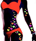 Sasswear Blacklight Heart Stickers - Neon Glow 40-Pack, Made in USA