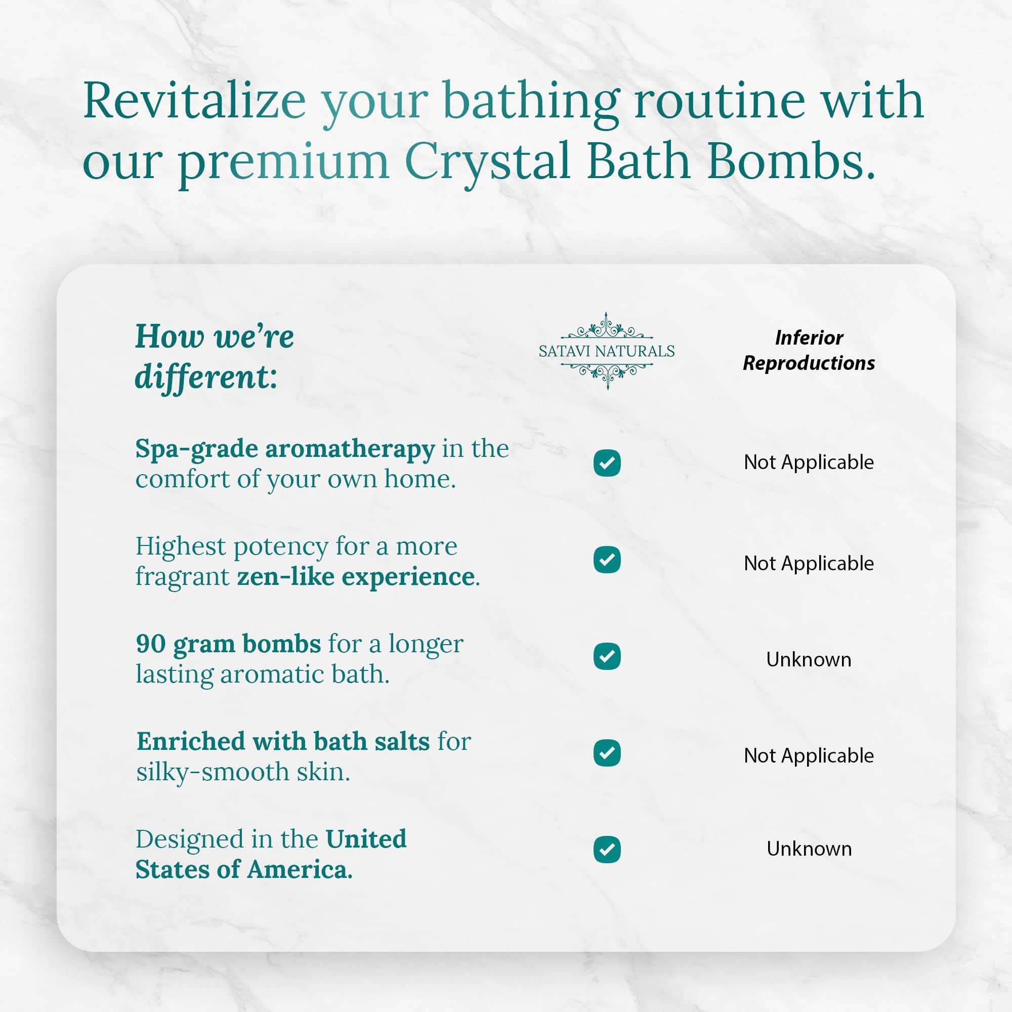Satavi Naturals Crystal Bath Bombs Gift Set (6-Pack) – Aromatherapy Geode Bath Fizzies with Nourishing Salts
