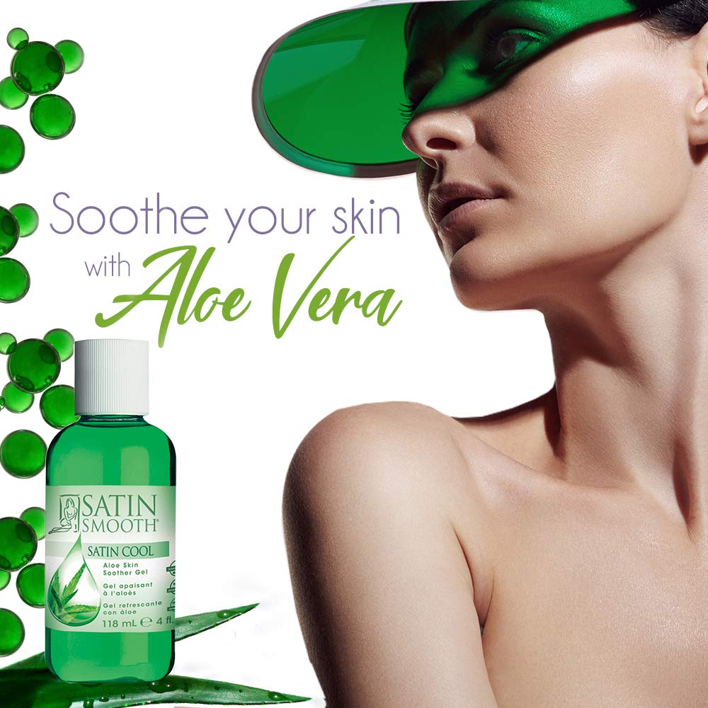 SATIN SMOOTH Satin Cool Aloe Vera Skin Soother Gel – 4 fl oz, 2-Pack