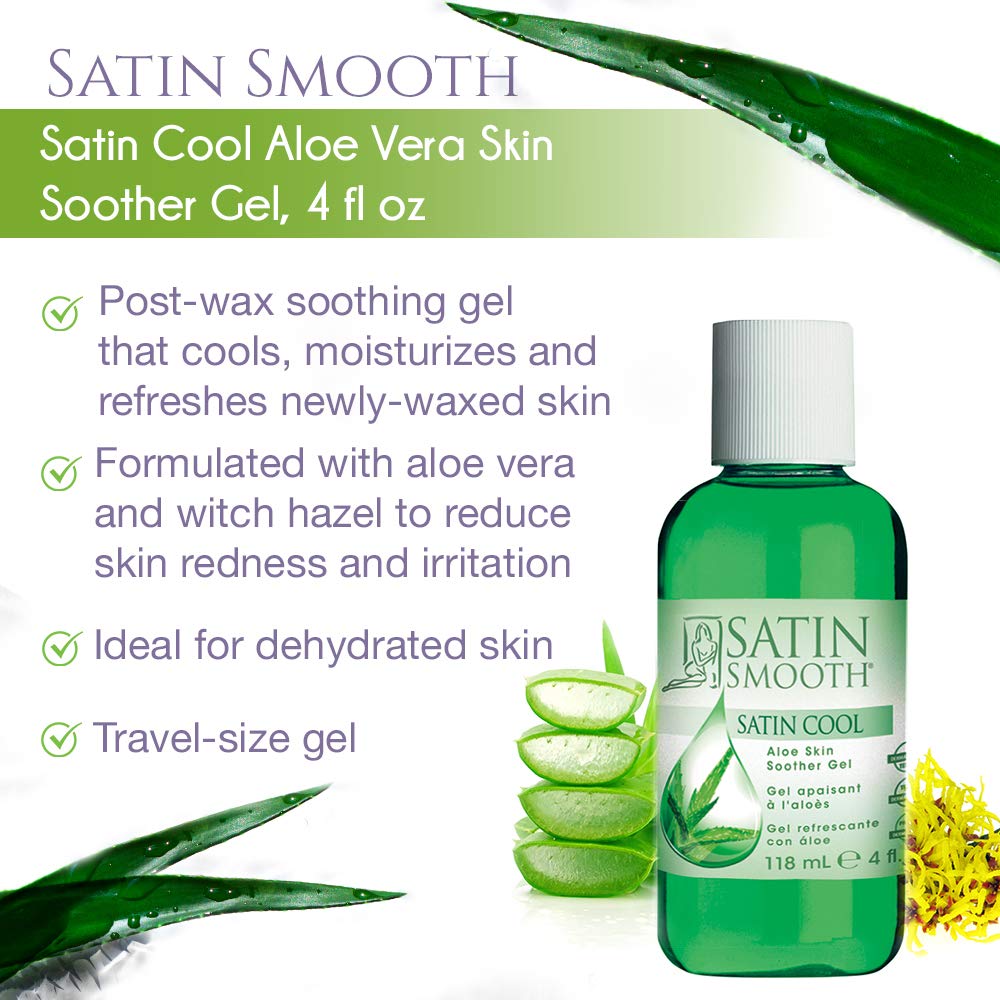 SATIN SMOOTH Satin Cool Aloe Vera Skin Soother Gel – 4 fl oz, 2-Pack