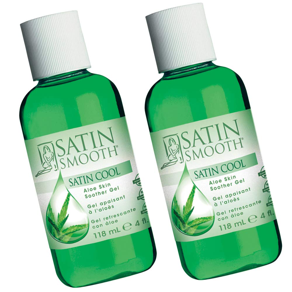 SATIN SMOOTH Satin Cool Aloe Vera Skin Soother Gel – 4 fl oz, 2-Pack