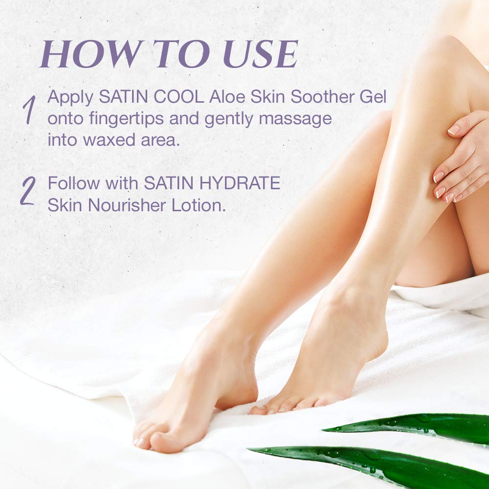 SATIN SMOOTH Satin Cool Aloe Vera Skin Soother Gel – 4 fl oz, 2-Pack