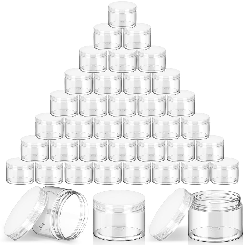 SATINIOR 36-Pack 4 oz Clear Plastic Jars with Lids – Airtight, Reusable Storage for Lotions & Cosmetics