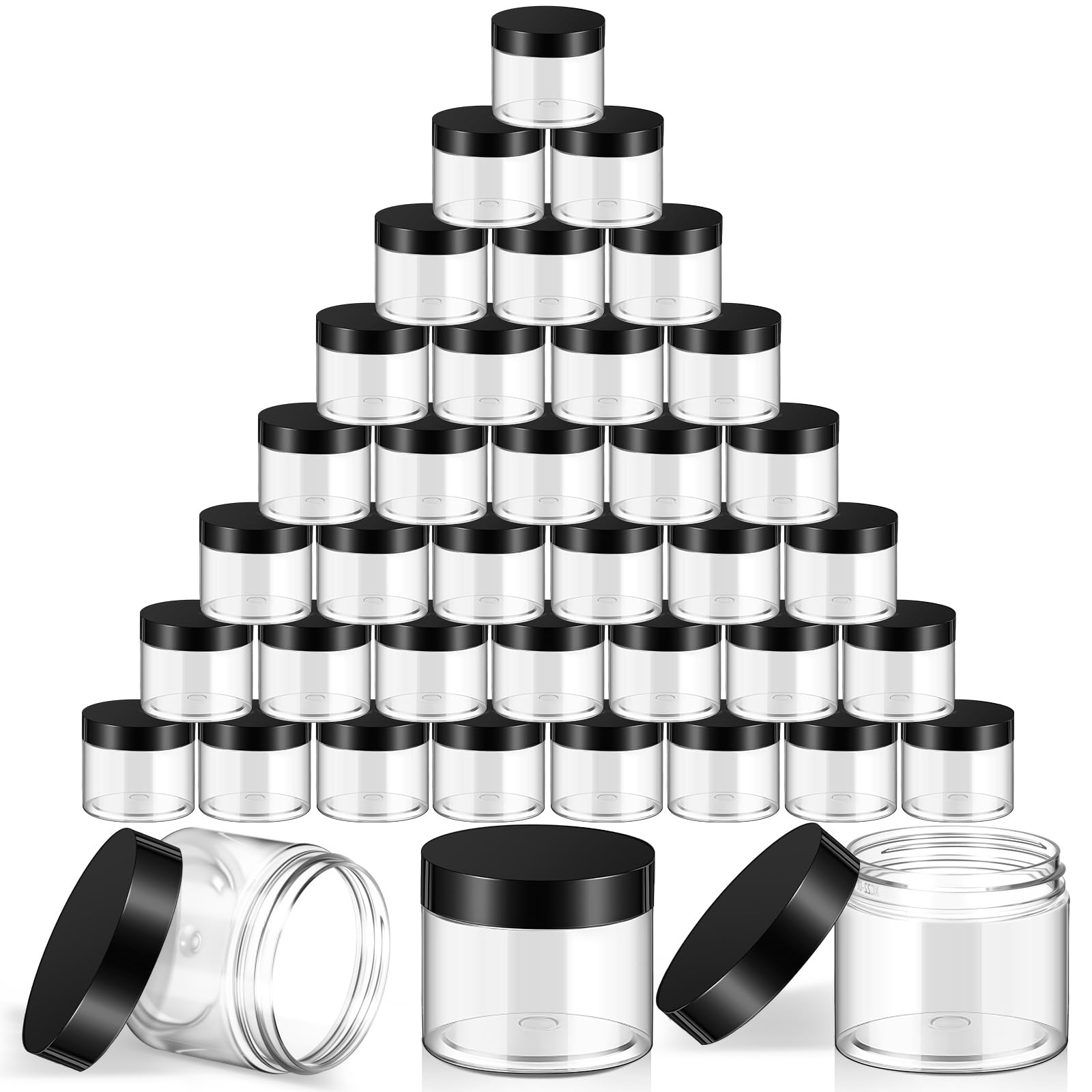 SATINIOR 36-Pack 6 oz Plastic Jars with Lids – Wide Mouth, Airtight Storage for Lotions, Creams & DIY