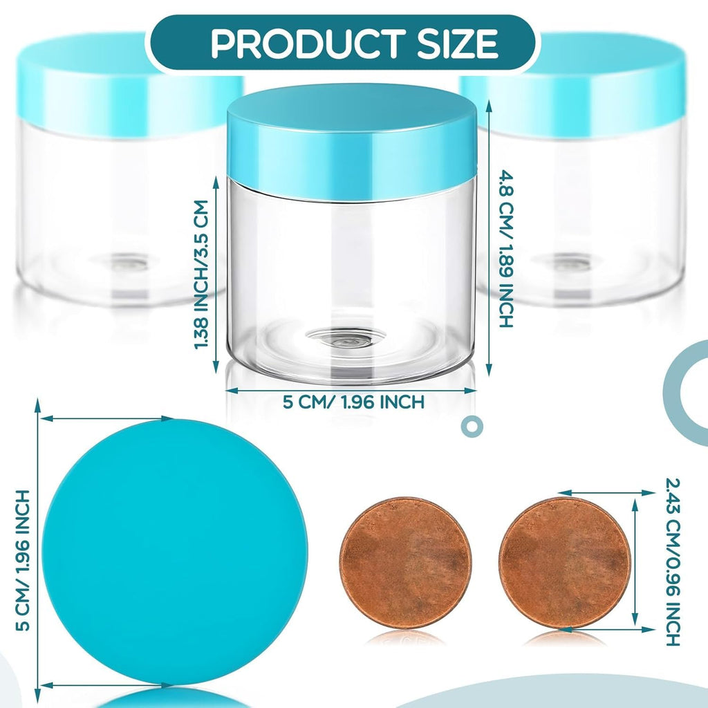 SATINIOR 36-Pack 2oz Plastic Jars with Lids – Wide Mouth, Airtight, Reusable