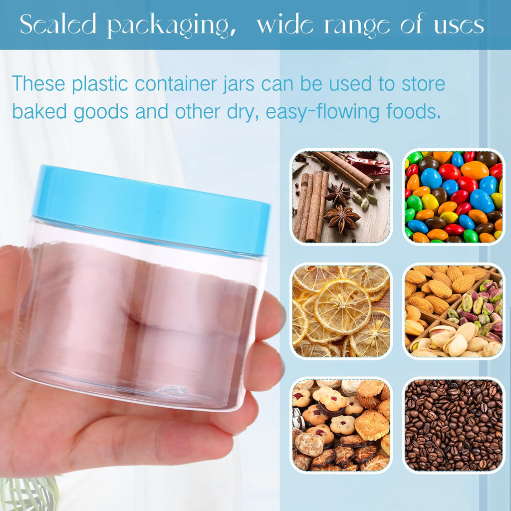 SATINIOR 36-Pack 2oz Plastic Jars with Lids – Wide Mouth, Airtight, Reusable