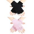 SATINIOR 2 Pairs Fingerless Moisturizing Gloves – Cotton Soft Moisturizing Gloves (Pink & Black)