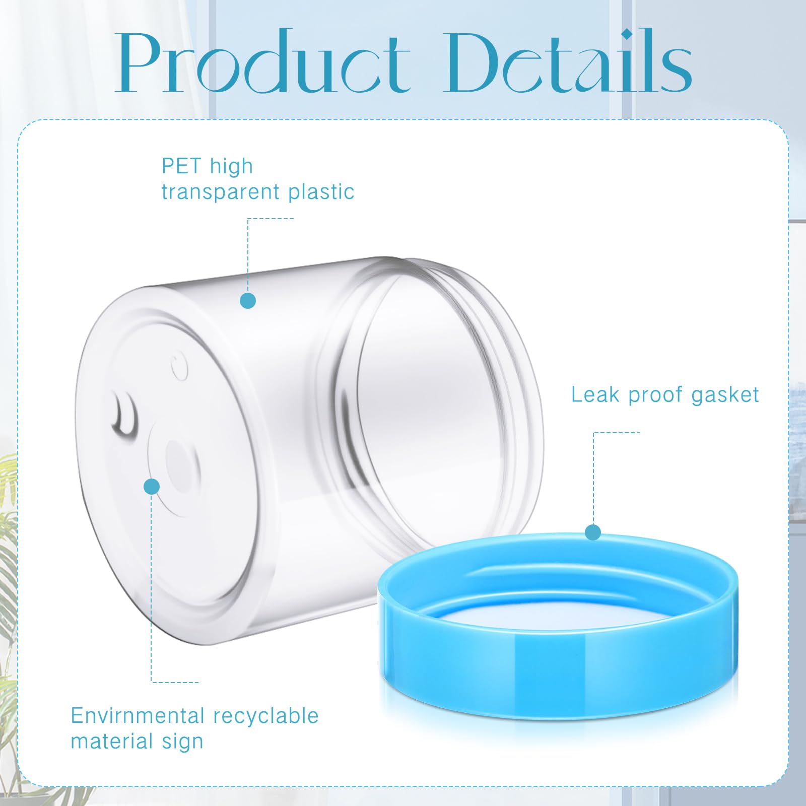 SATINIOR 36-Pack 2oz Plastic Jars with Lids – Wide Mouth, Airtight, Reusable