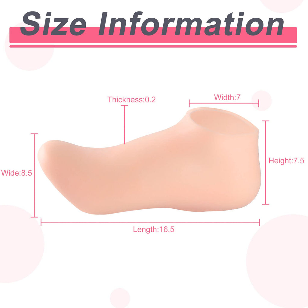 SATINIOR 3 Pairs Silicone Socks – Spa Foot Moisturizing Socks for Dry Feet (Small)