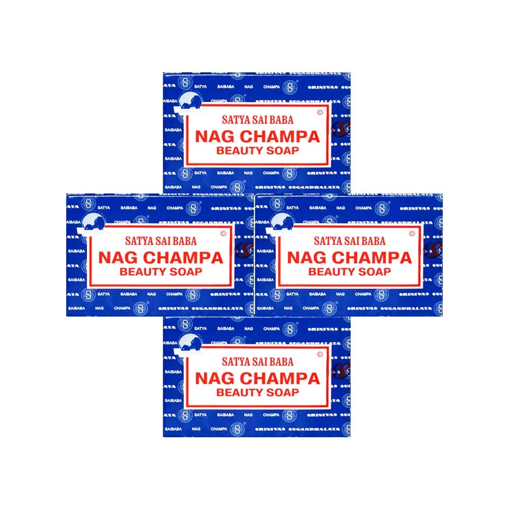 Satya Nag Champa Sai Baba Natural Soap – 4 Bars of 150 g (600 g Total)
