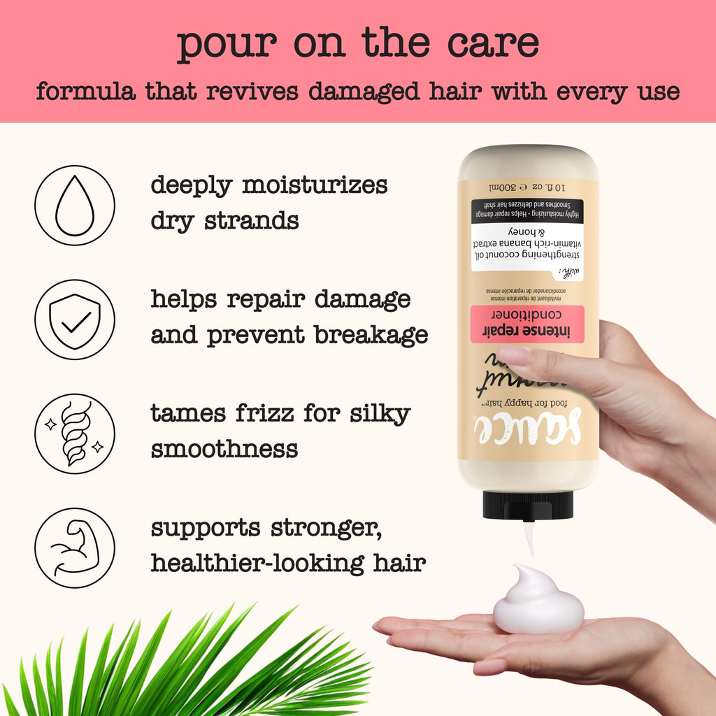 SAUCE BEAUTY Coconut Cream Conditioner – Paraben & Sulfate-Free Hydration for Dry, Frizzy Hair (10 oz)