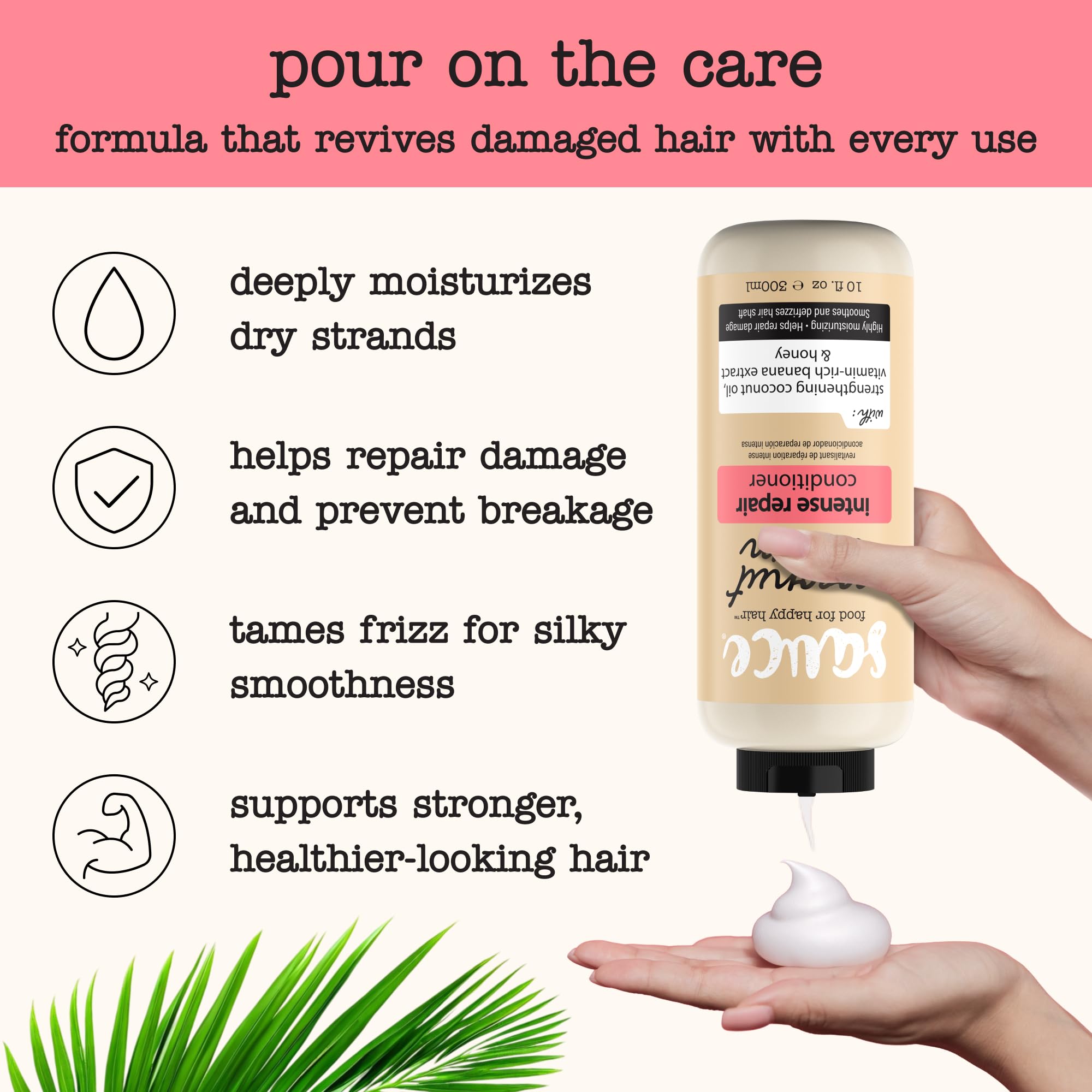 SAUCE BEAUTY Coconut Cream Conditioner – Paraben & Sulfate-Free Hydration for Dry, Frizzy Hair (10 oz)