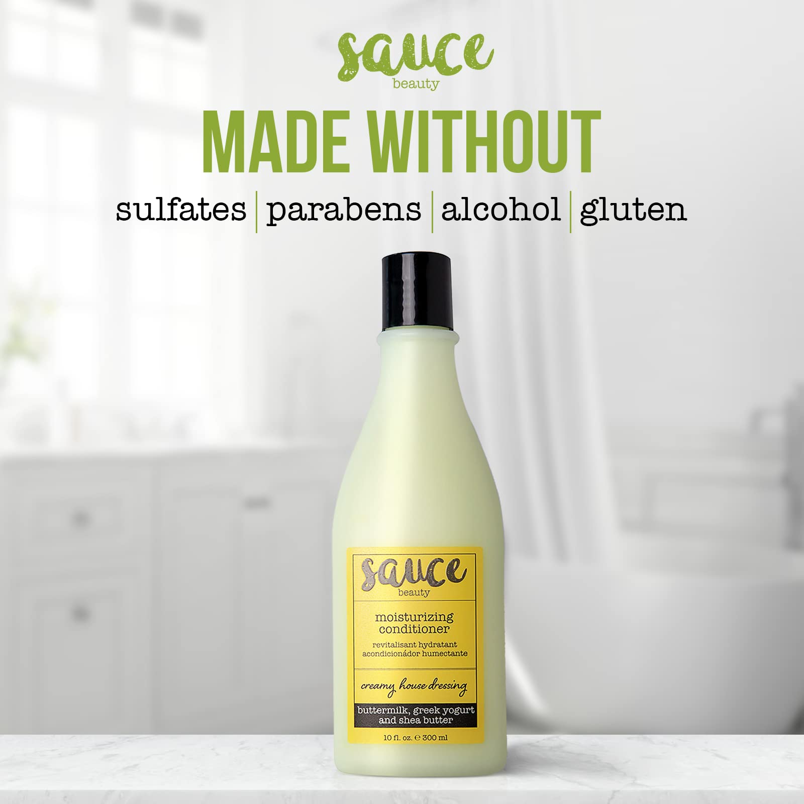 SAUCE BEAUTY Creamy House Dressing Conditioner for Curly Hair — Lightweight Hydration, Frizz Control & Detangler (10 Fl Oz)