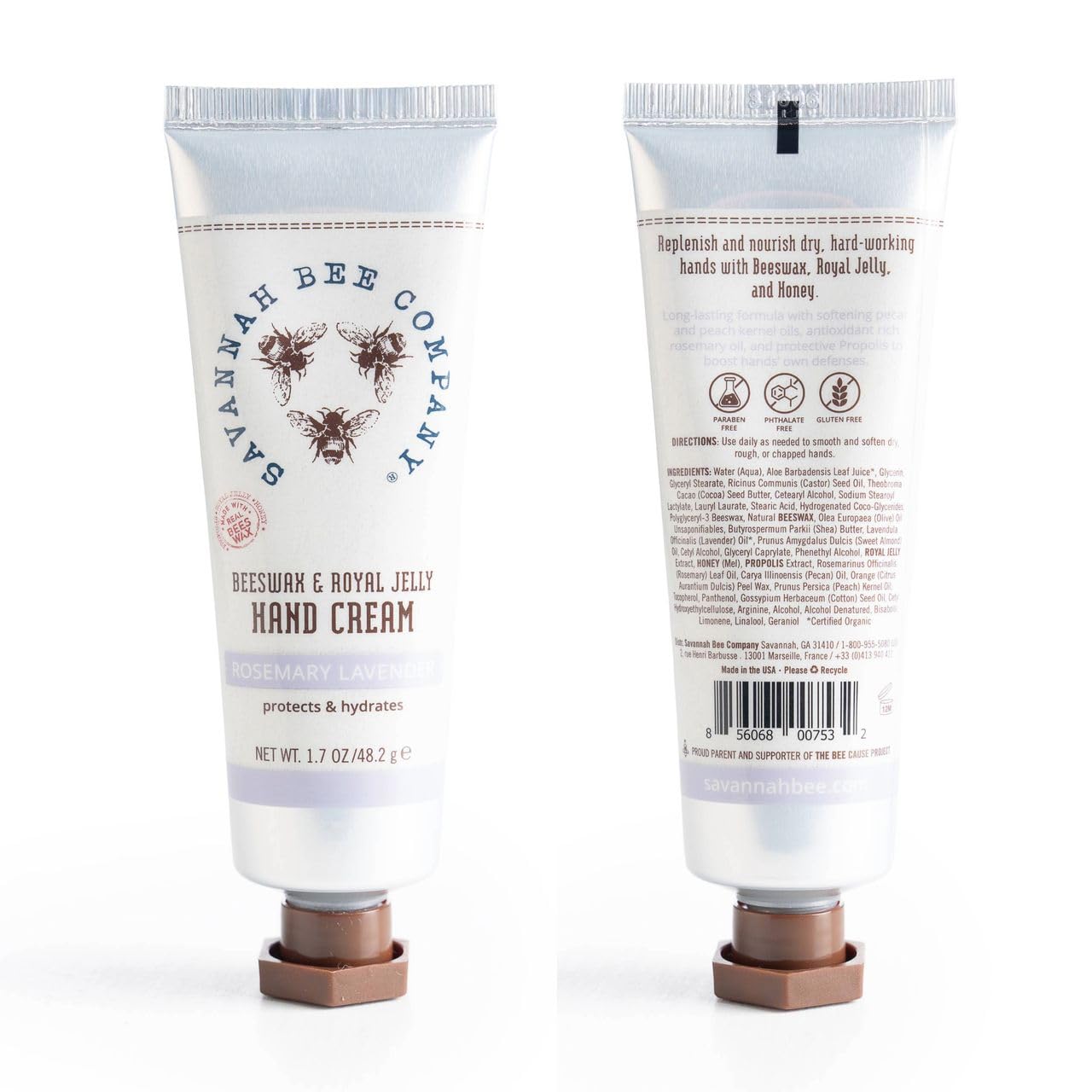 Savannah Bee Company Beeswax Hand Cream – Hydrating Hand Moisturizer & Repair Cream