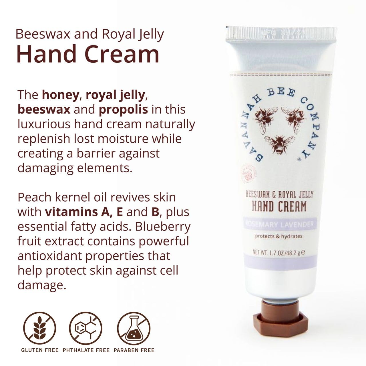 Savannah Bee Company Beeswax Hand Cream – Hydrating Hand Moisturizer & Repair Cream