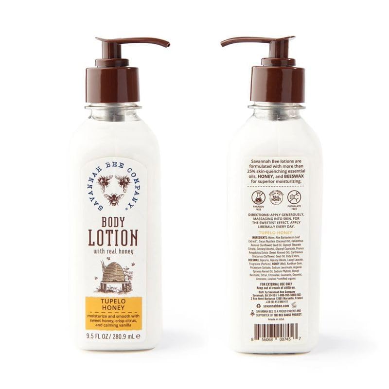Savannah Bee Company Honey Body Lotion – All Natural Lotion for Women and Men