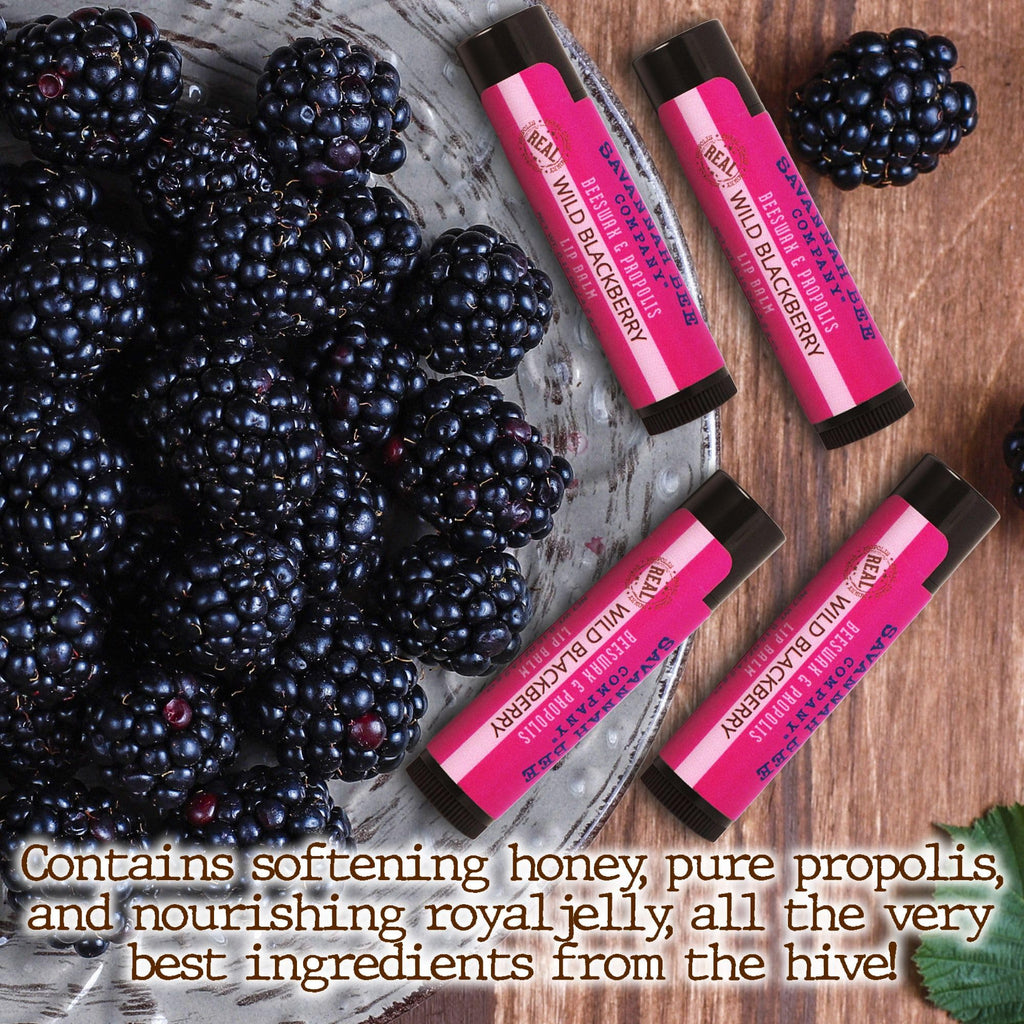 Savannah Bee Company Lip Balm – Silky Smooth Wild Blackberry (3-Pack)
