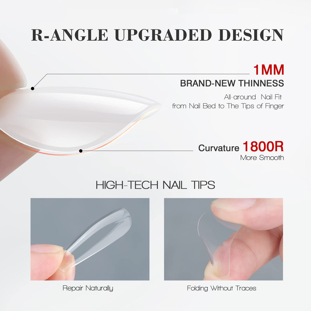 SAVILAND Nail Kit for Beginners — All-in-One Coffin Tips, 4-in-1 Glue & Mini UV Lamp