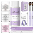 SAVILAND Acrylic Nail Kit Starter Set — Beginner Home Kit with Pink/White/Clear Powders, 50ml Liquid