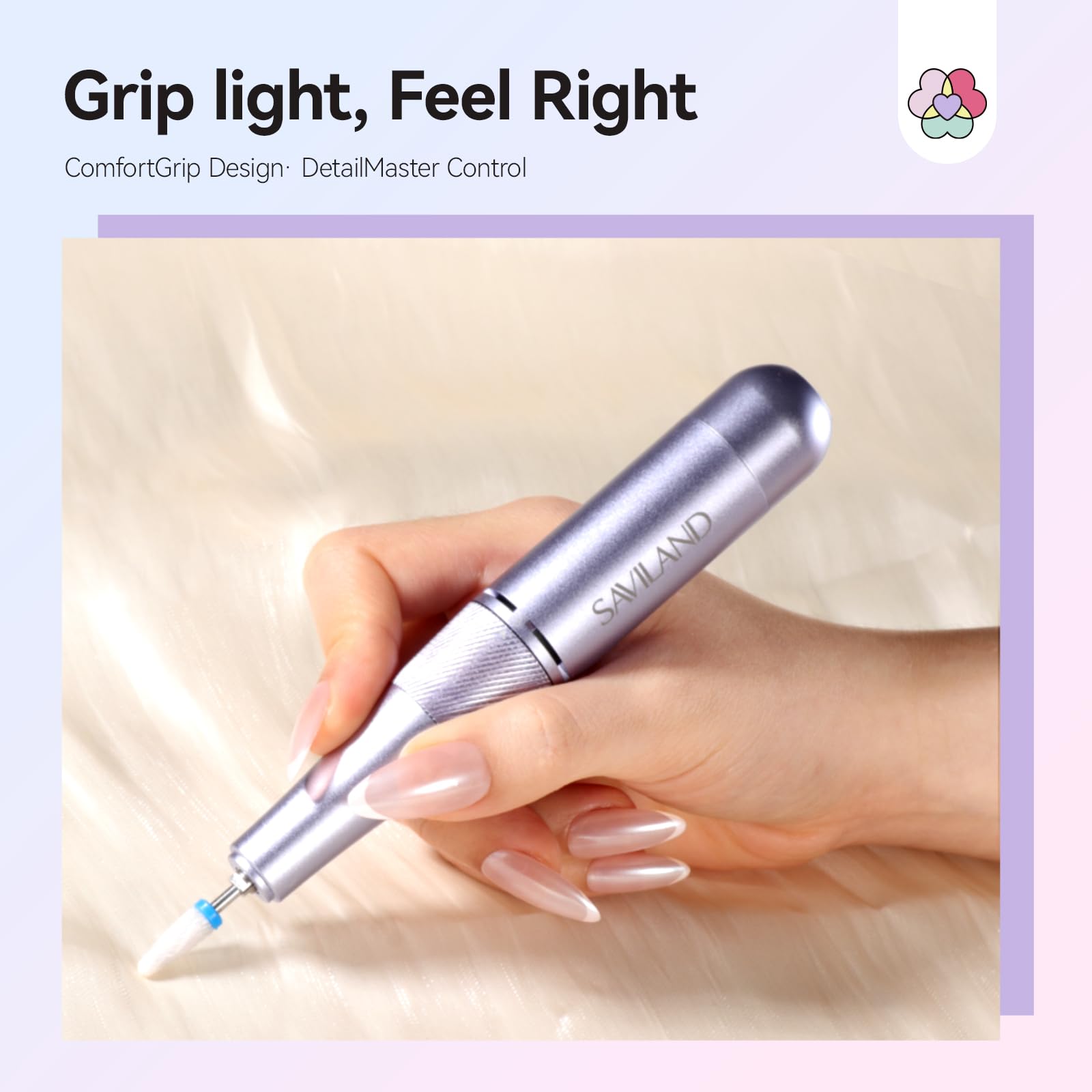 SAVILAND Advanced 50000 RPM Nail Drill – Fast Acrylic Removal, Cordless Electric Nail File