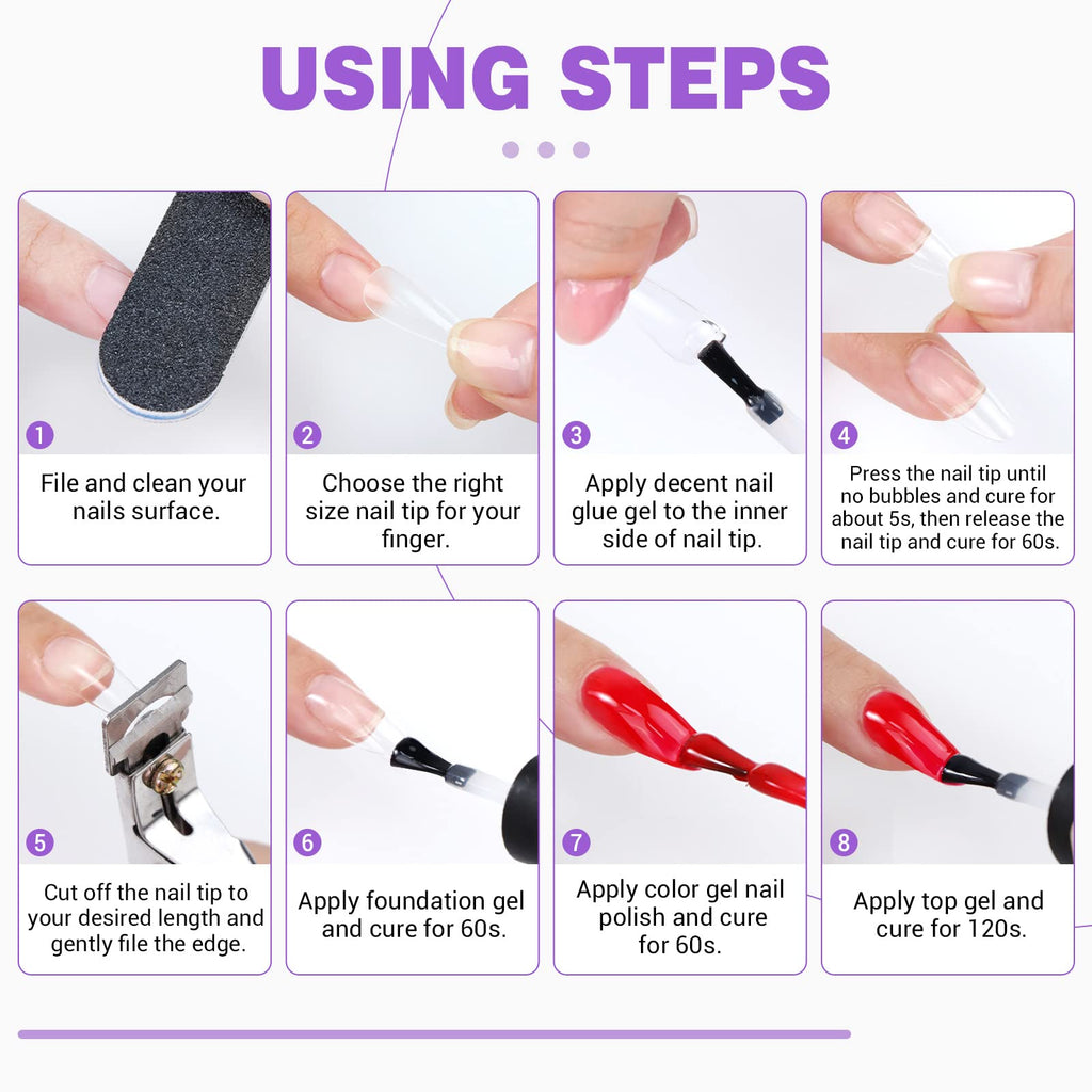 SAVILAND Gel Nail Glue with Lamp Duo – 15ml Glue + UV/LED Nail Lamp for DIY Extensions