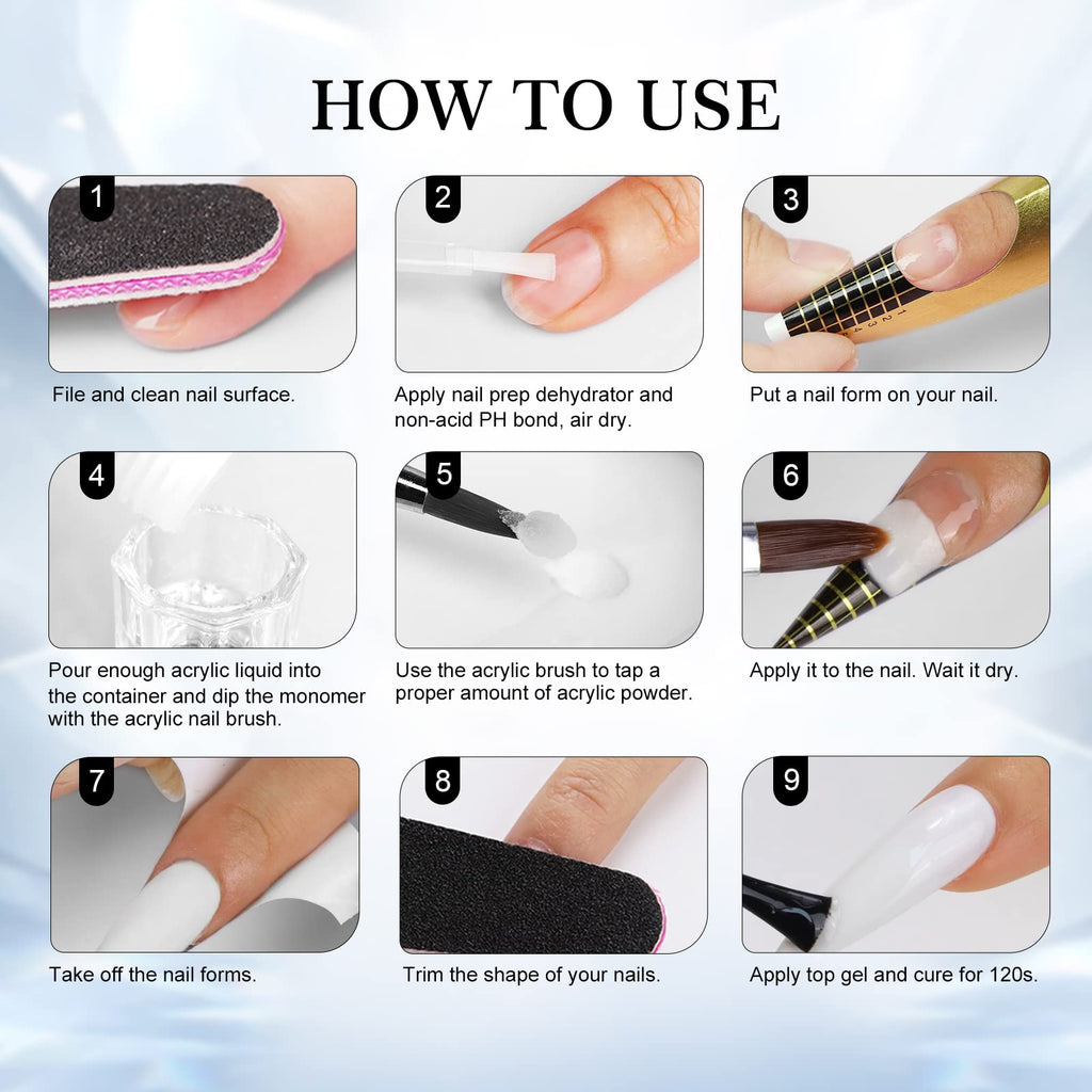 SAVILAND White Acrylic Nail Powder 150g – Large Capacity for DIY & Salon Use (No Lamp Needed)