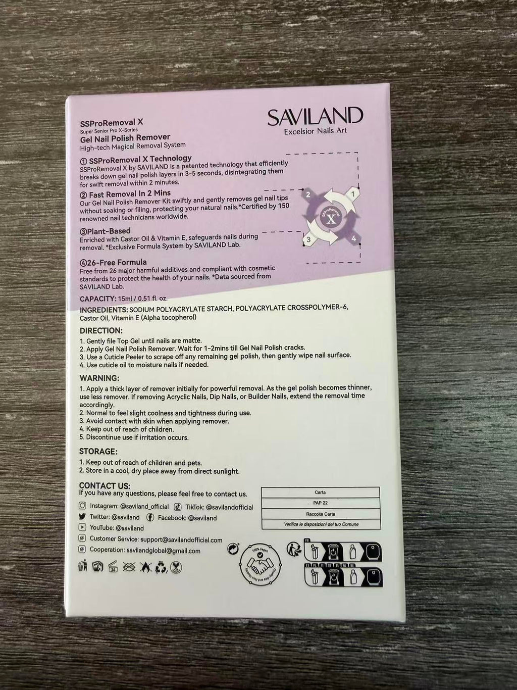 SAVILAND 2 Mins Gel Nail Polish Remover | SSProRemoval X Fast, Castor Oil & Vitamin E, 15 ml
